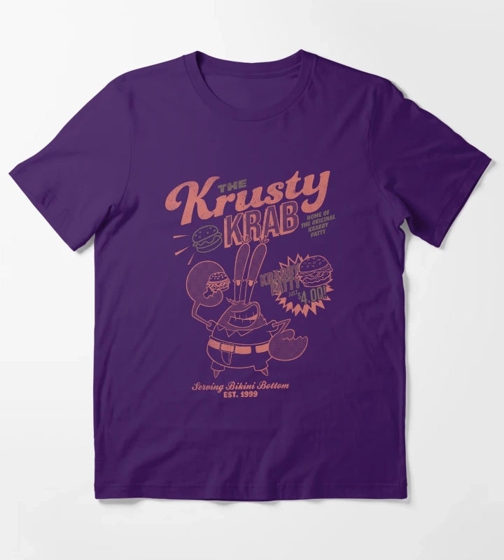 SpongeBob SquarePants Mr Krabs Krusty Krab Poster T-Shirt Purple