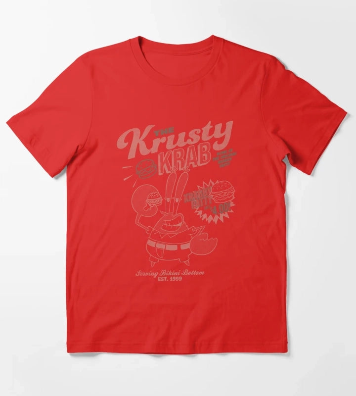 SpongeBob SquarePants Mr Krabs Krusty Krab Poster T-Shirt Red