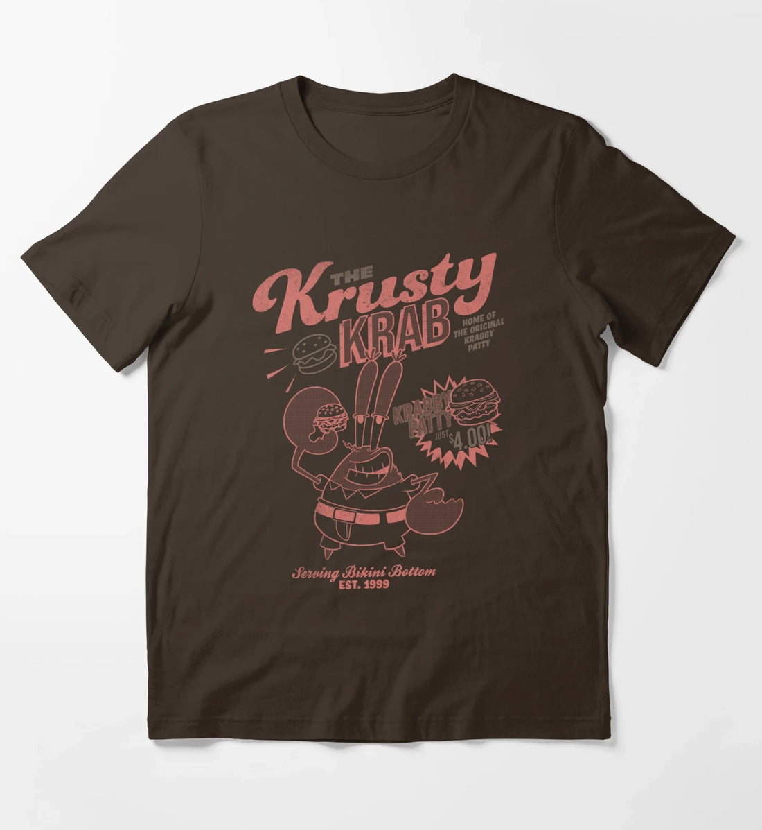 SpongeBob SquarePants Mr Krabs Krusty Krab Poster T-Shirt Brown