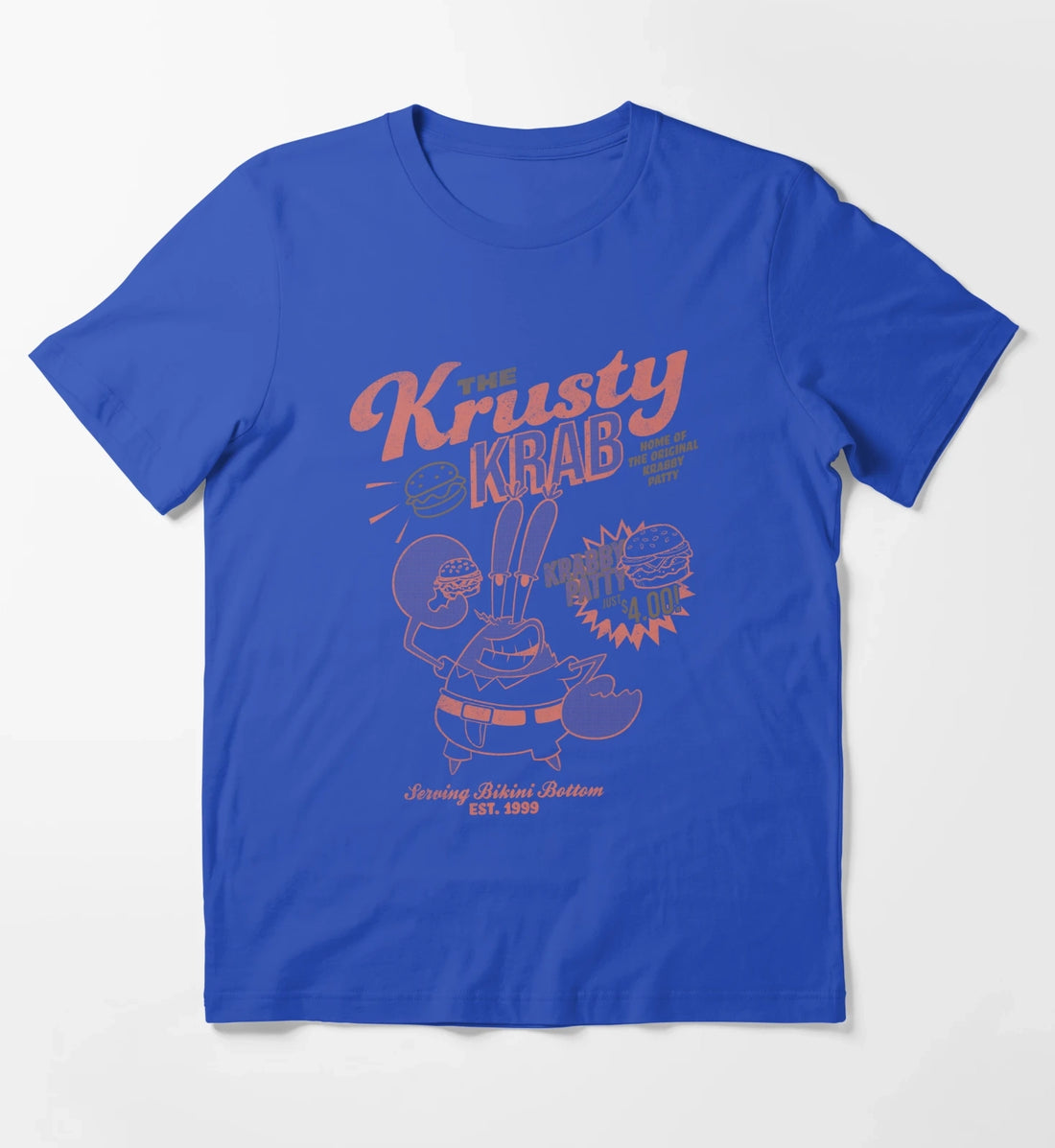 SpongeBob SquarePants Mr Krabs Krusty Krab Poster T-Shirt Blue