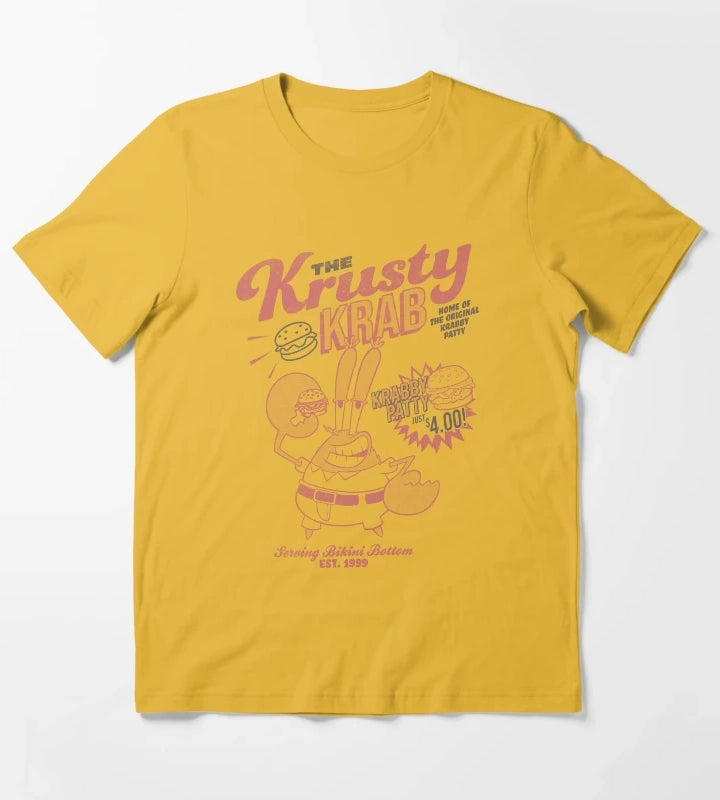 SpongeBob SquarePants Mr Krabs Krusty Krab Poster T-Shirt Yellow