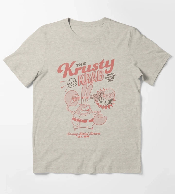 SpongeBob SquarePants Mr Krabs Krusty Krab Poster T-Shirt Cream