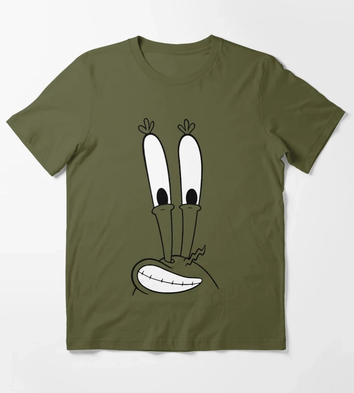SpongeBob SquarePants Mr Krabs Smiling Big Face T-Shirt Olive Green