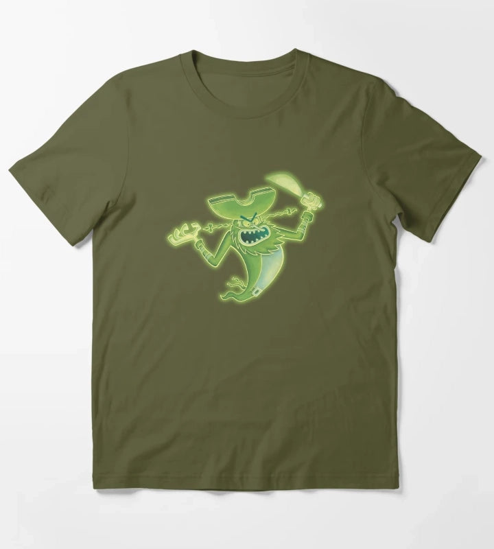 SpongeBob SquarePants Neon Glowing Flying Dutchman T-Shirt Olive Green