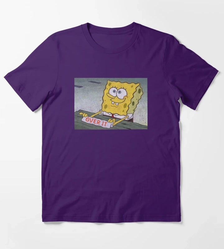 SpongeBob SquarePants Over It Sign T-Shirt Purple