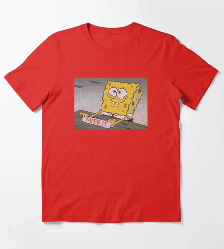 SpongeBob SquarePants Over It Sign T-Shirt Red