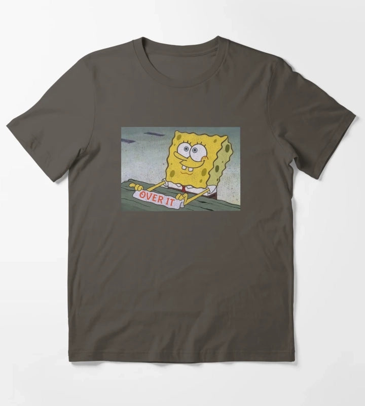 SpongeBob SquarePants Over It Sign T-Shirt Dark Grey