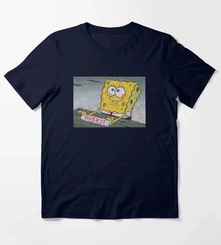 SpongeBob SquarePants Over It Sign T-Shirt Navy