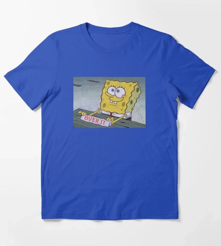 SpongeBob SquarePants Over It Sign T-Shirt Blue