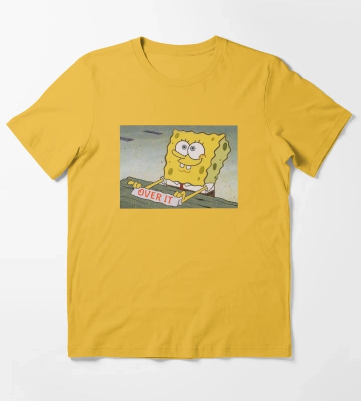 SpongeBob SquarePants Over It Sign T-Shirt Yellow