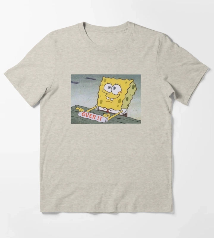 SpongeBob SquarePants Over It Sign T-Shirt Cream