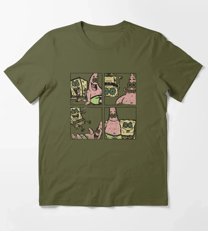 SpongeBob SquarePants Patrick Best Friend Box Up T-Shirt Olive Green