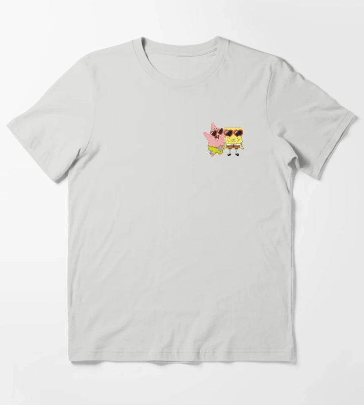 SpongeBob SquarePants Patrick Heart Glasses Pocket T-Shirt Light Grey