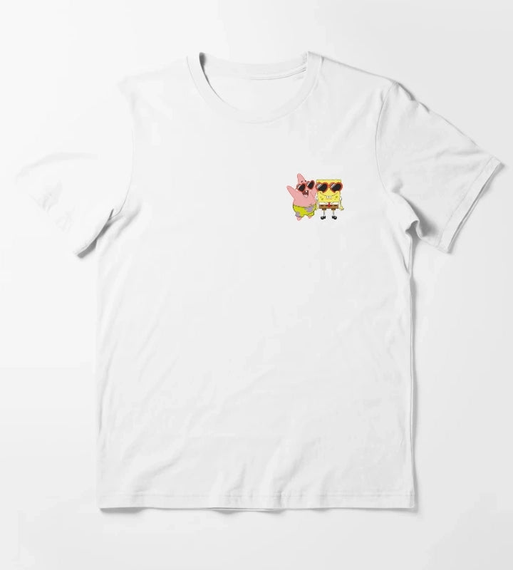 SpongeBob SquarePants Patrick Heart Glasses Pocket T-Shirt White