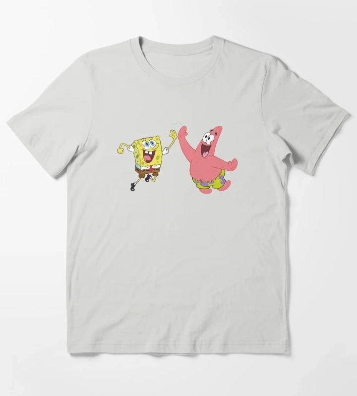 SpongeBob SquarePants Patrick High Five T-Shirt Light Grey