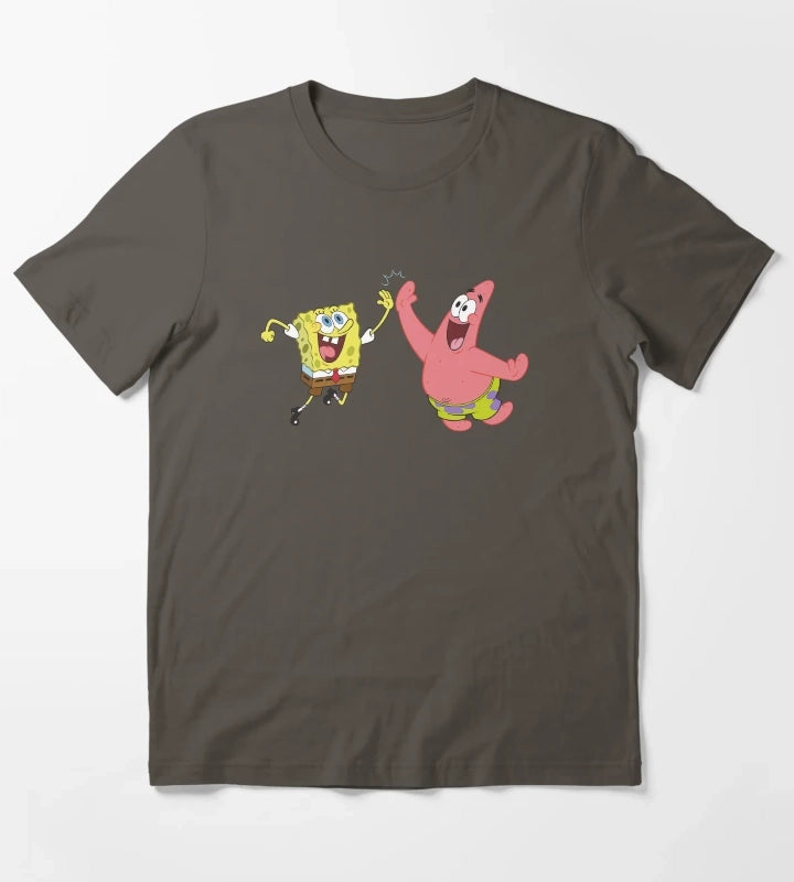 SpongeBob SquarePants Patrick High Five T-Shirt Dark Grey