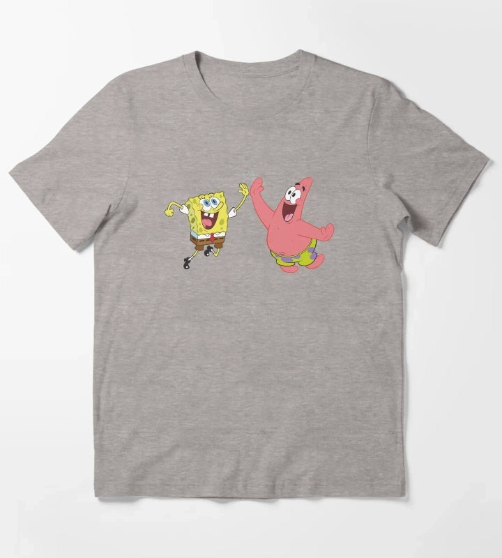 SpongeBob SquarePants Patrick High Five T-Shirt Heather Grey