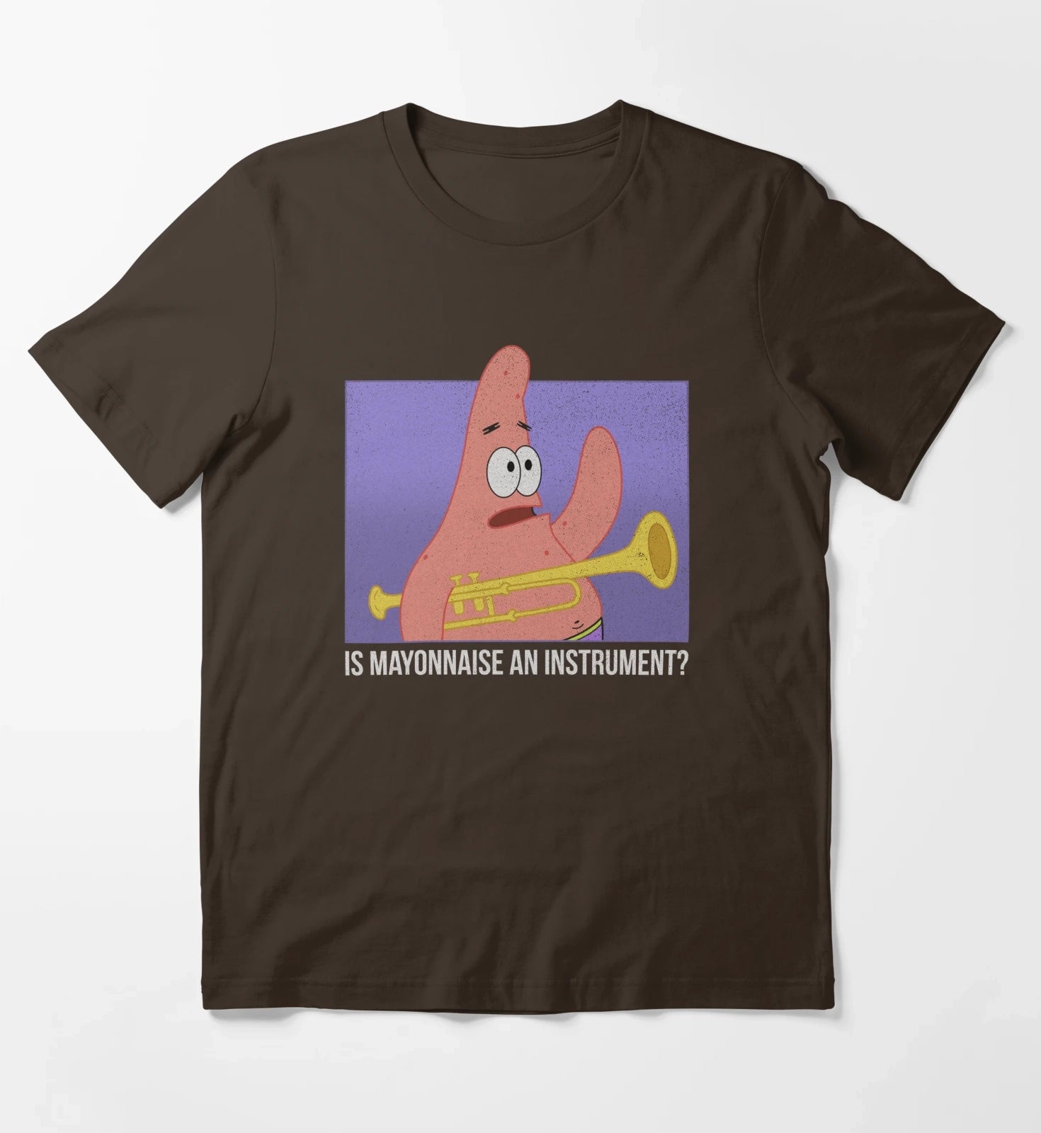 SpongeBob SquarePants Patrick Is Mayonnaise An Instrument T-Shirt Brown