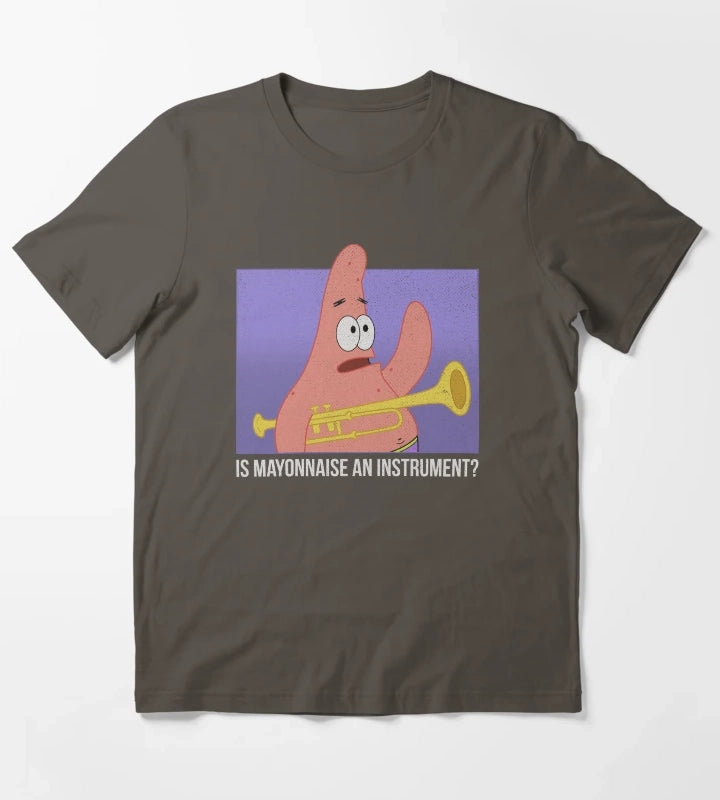 SpongeBob SquarePants Patrick Is Mayonnaise An Instrument T-Shirt Dark Grey