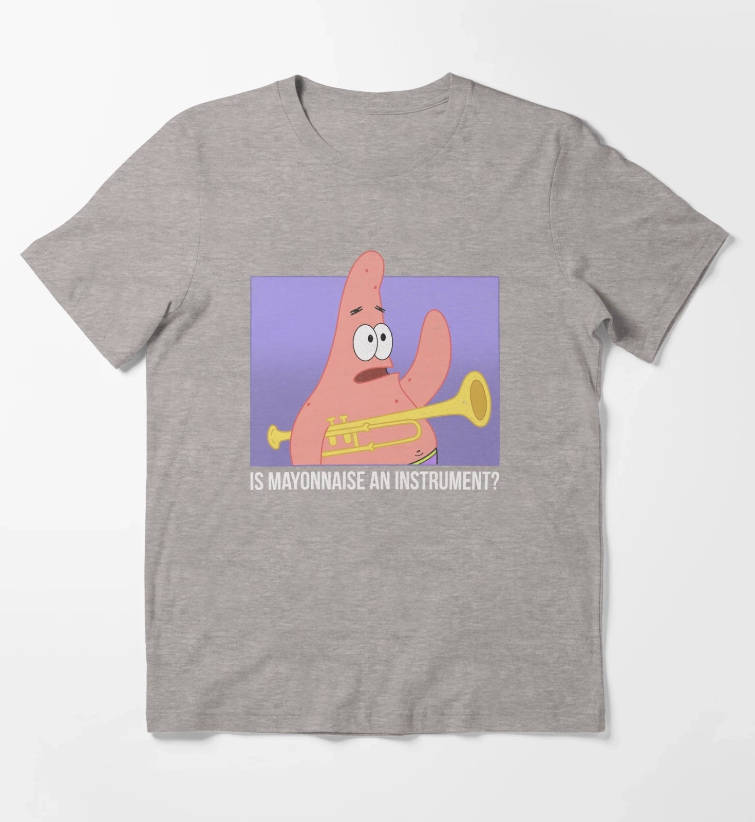 SpongeBob SquarePants Patrick Is Mayonnaise An Instrument T-Shirt Heather Grey
