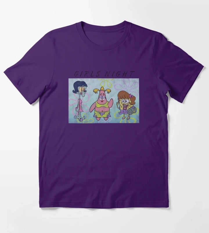 SpongeBob SquarePants Patrick Squidward Girls Night T-Shirt Purple