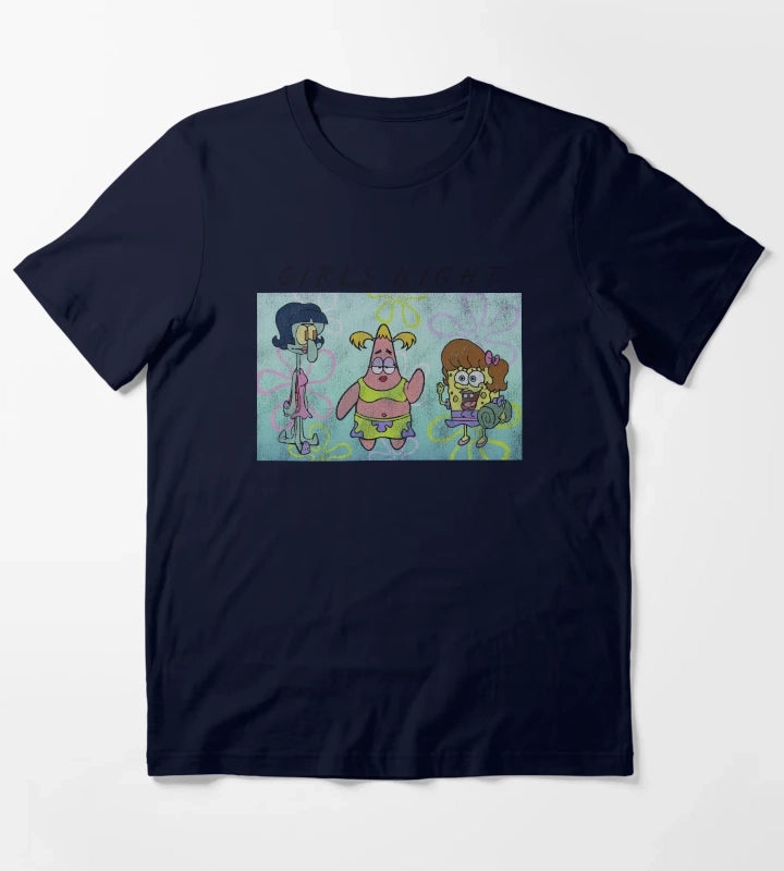 SpongeBob SquarePants Patrick Squidward Girls Night T-Shirt Navy