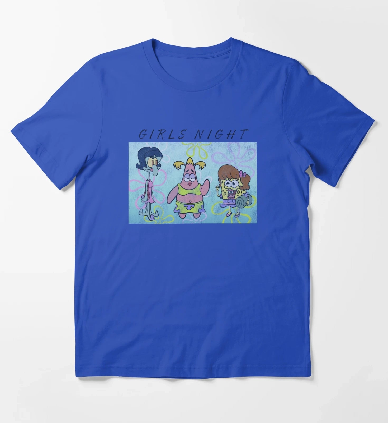 SpongeBob SquarePants Patrick Squidward Girls Night T-Shirt Blue