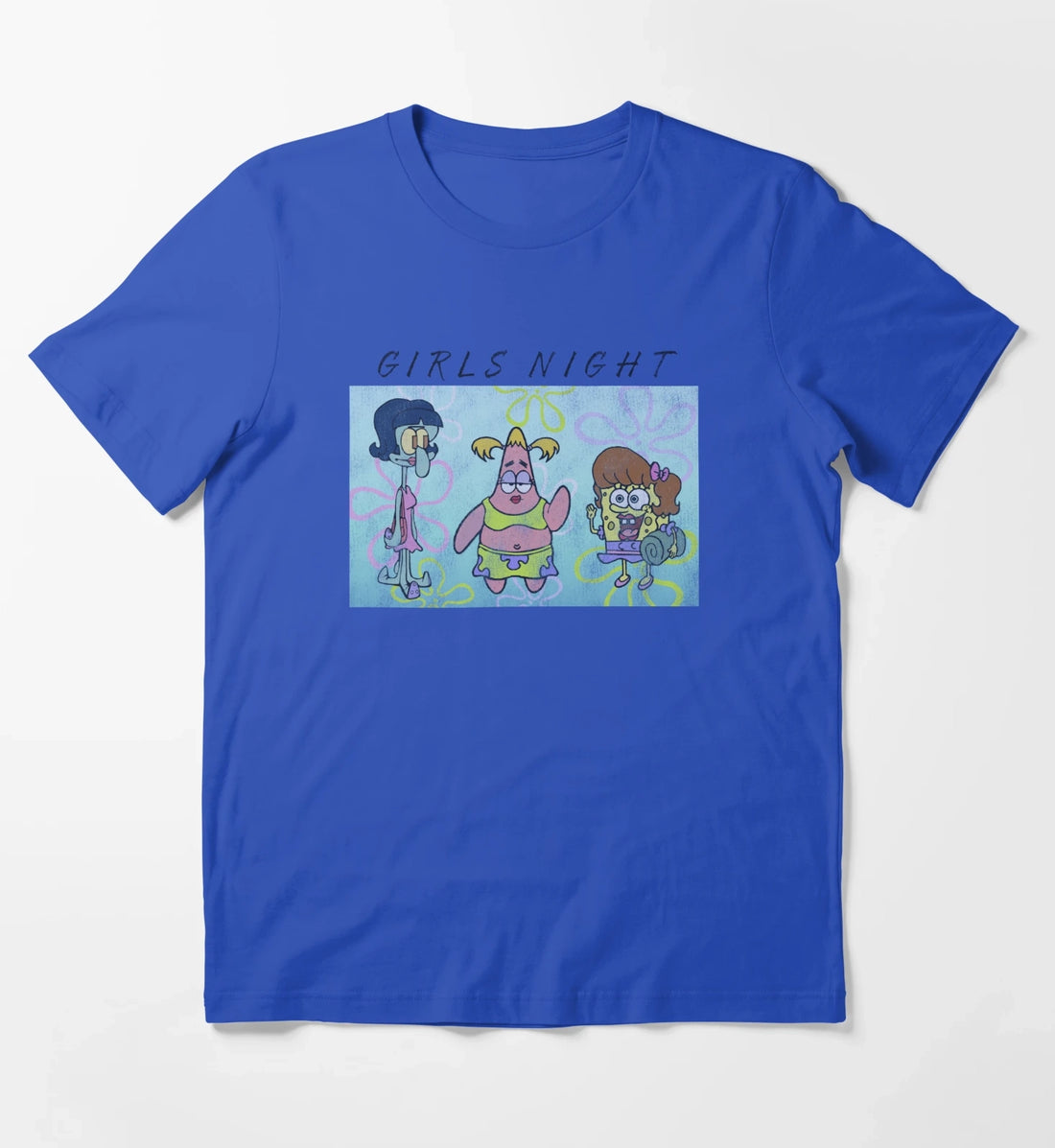 SpongeBob SquarePants Patrick Squidward Girls Night T-Shirt Blue