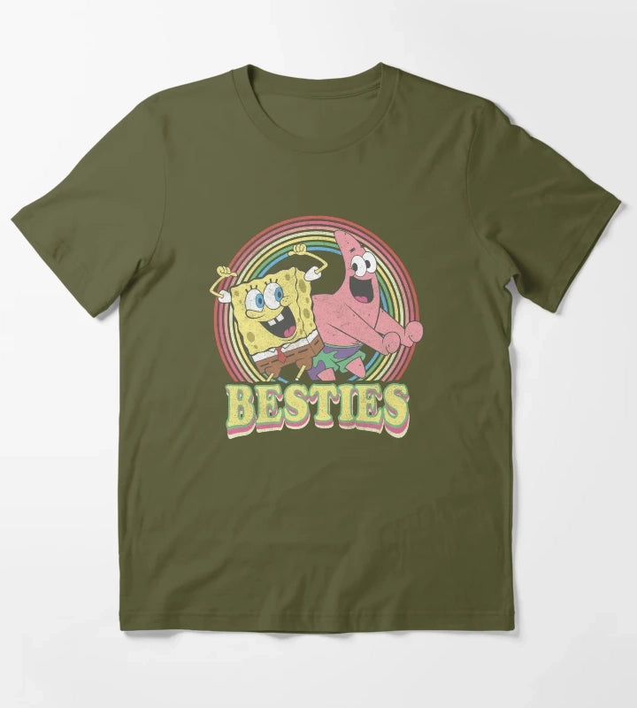 SpongeBob SquarePants Patrick Star Besties T-Shirt Olive Green