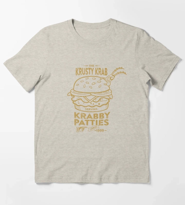SpongeBob SquarePants Plankton Krusty Krab Krabby Patties Ad T-Shirt Cream