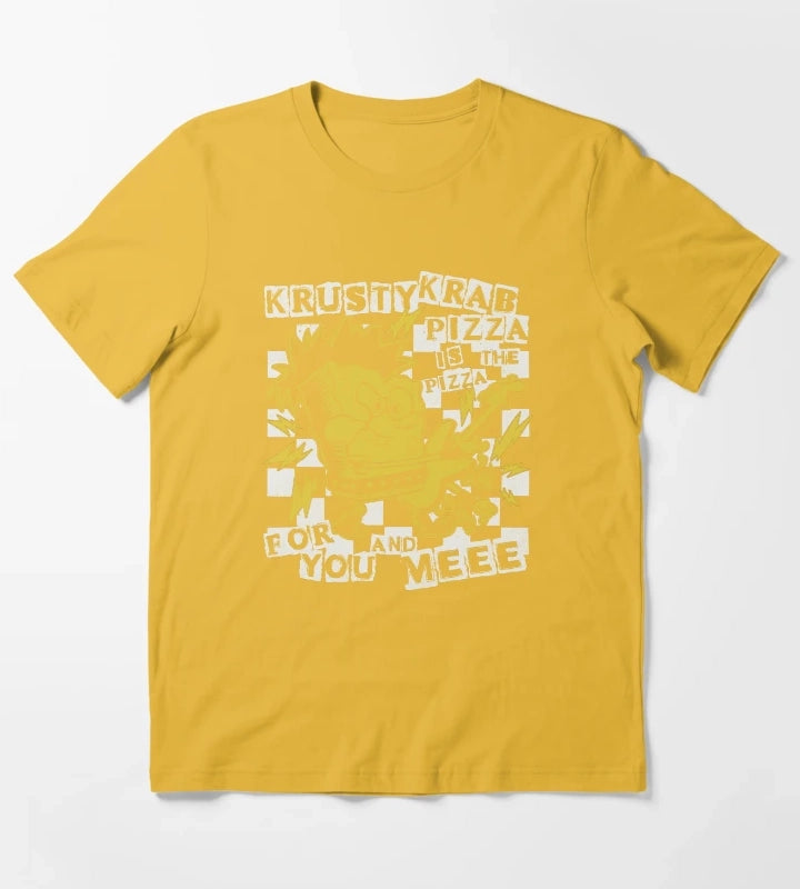 SpongeBob SquarePants Punk Bob Krusty Krab Pizza T-Shirt Yellow