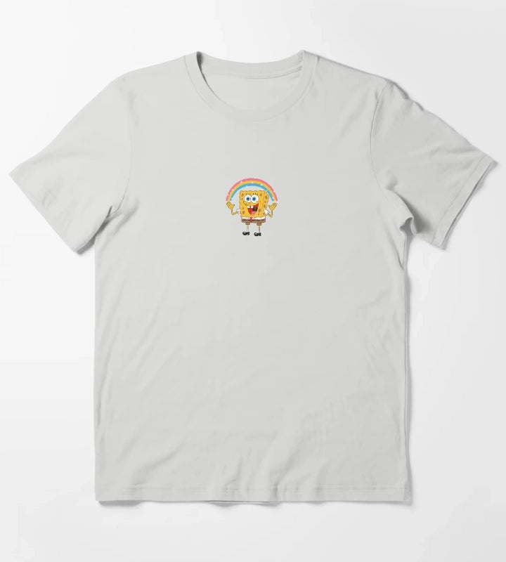 SpongeBob SquarePants Rainbow Imagination T-Shirt Light Grey