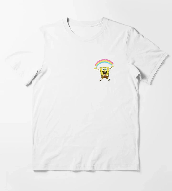 SpongeBob SquarePants Rainbow Sparkle Pocket T-Shirt White