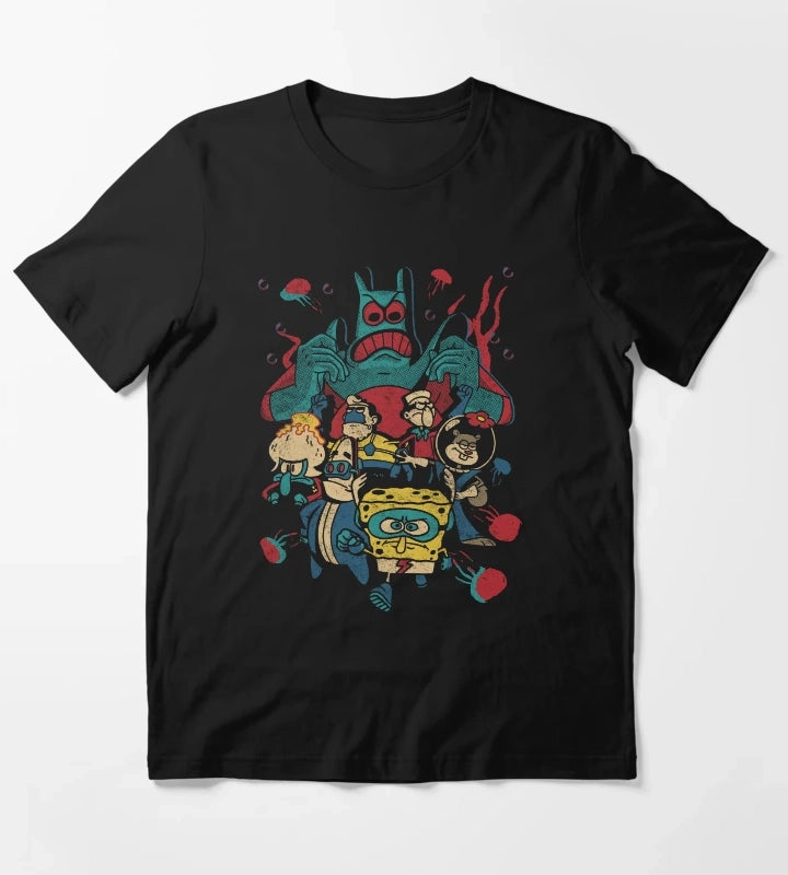 SpongeBob SquarePants Retro Superhero Group Poster T-Shirt