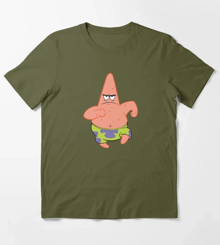 SpongeBob SquarePants Running Patrick Picture T-Shirt Olive Green