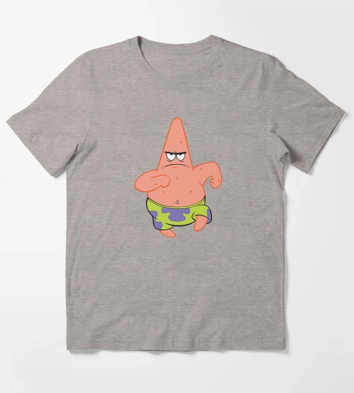 SpongeBob SquarePants Running Patrick Picture T-Shirt Heather Grey