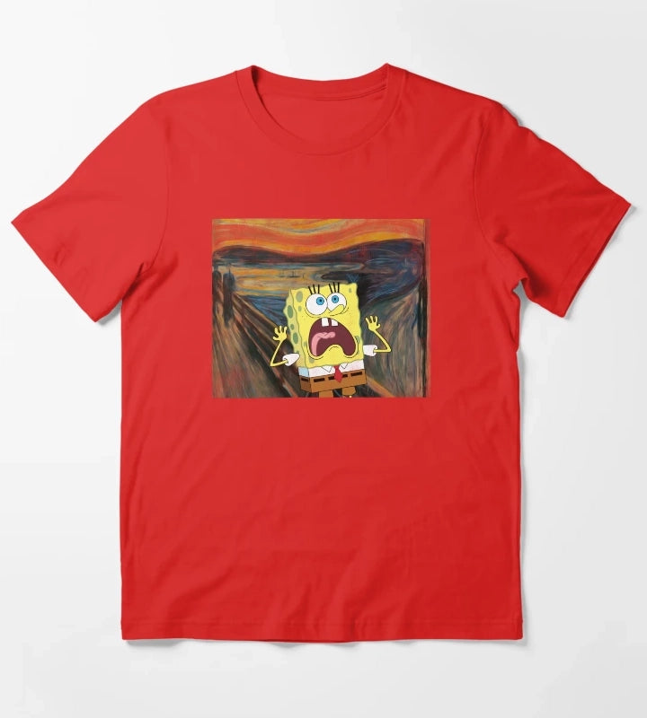 SpongeBob SquarePants Scream Painting T-Shirt Red