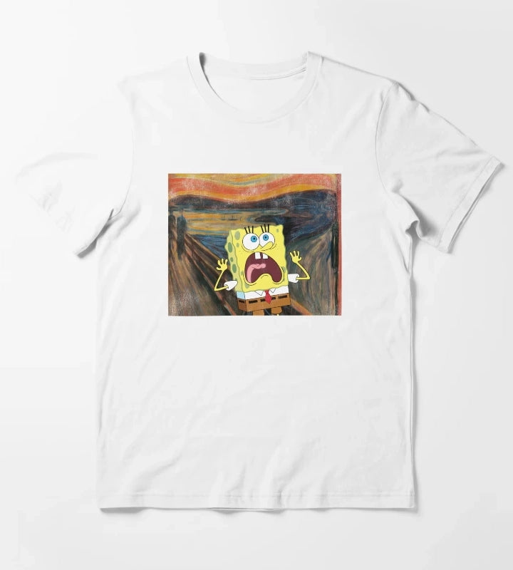 SpongeBob SquarePants Scream Painting T-Shirt White