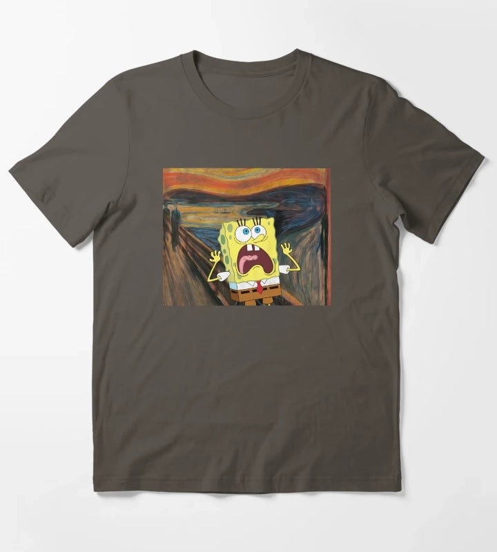 SpongeBob SquarePants Scream Painting T-Shirt Dark Grey
