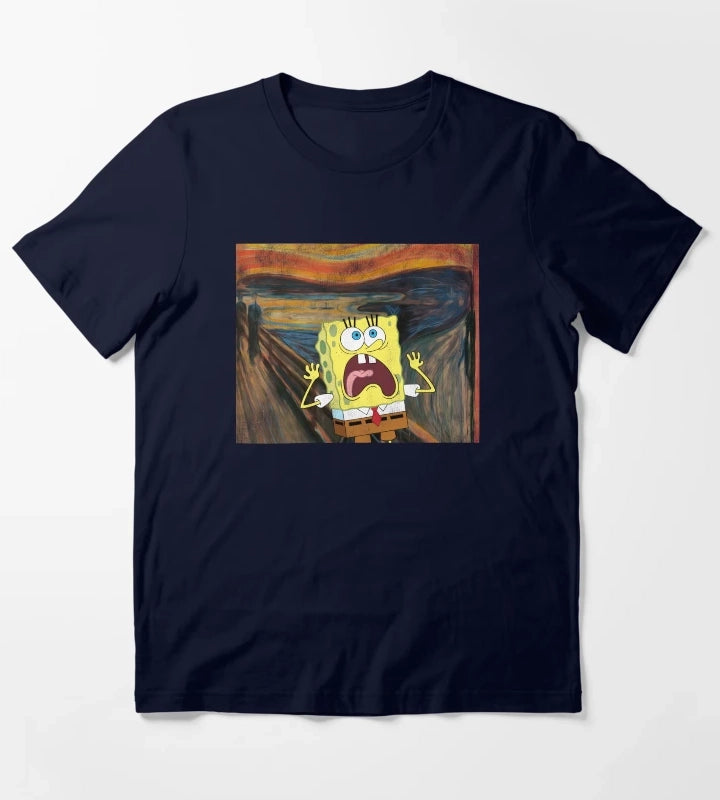 SpongeBob SquarePants Scream Painting T-Shirt Navy