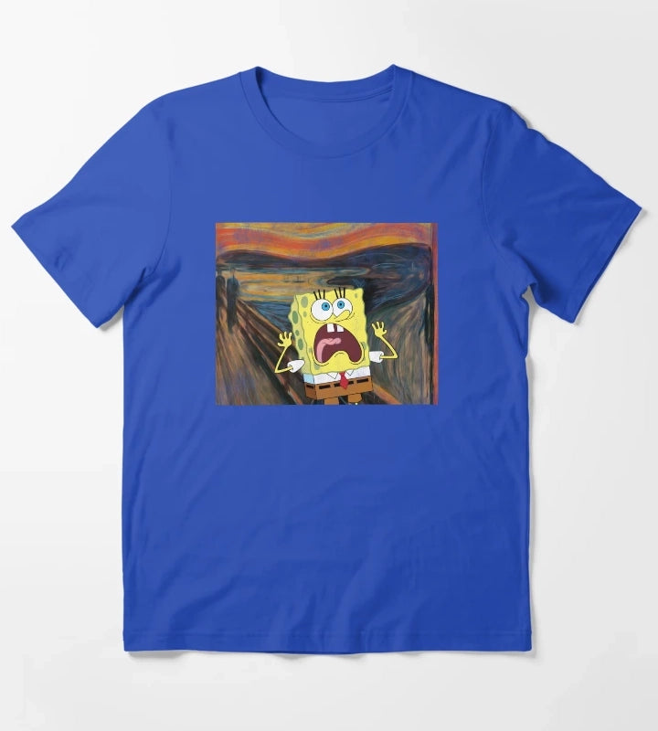 SpongeBob SquarePants Scream Painting T-Shirt Blue