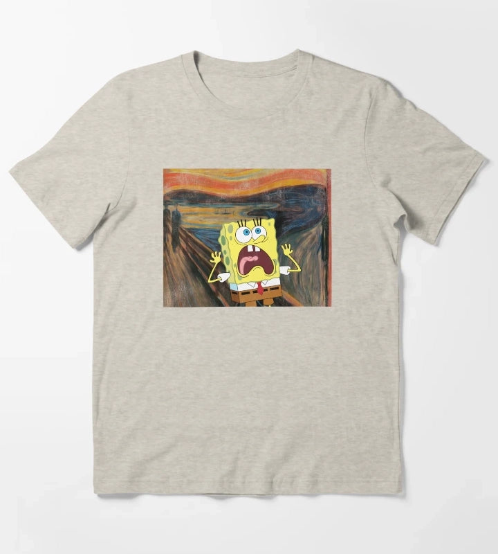 SpongeBob SquarePants Scream Painting T-Shirt Cream