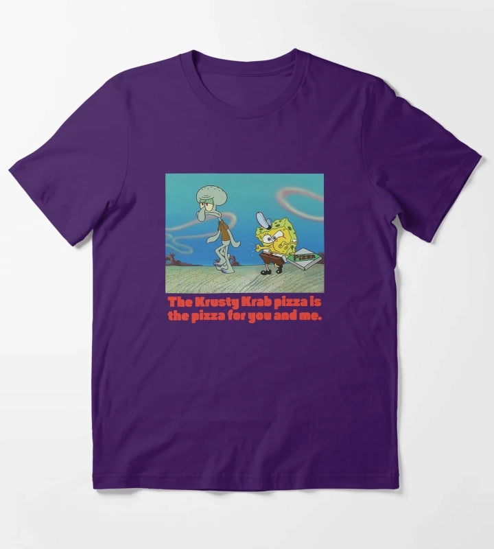 SpongeBob SquarePants SpongeBob Squidward Pizza T-Shirt Purple