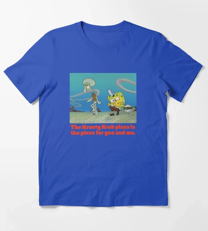 SpongeBob SquarePants SpongeBob Squidward Pizza T-Shirt Blue