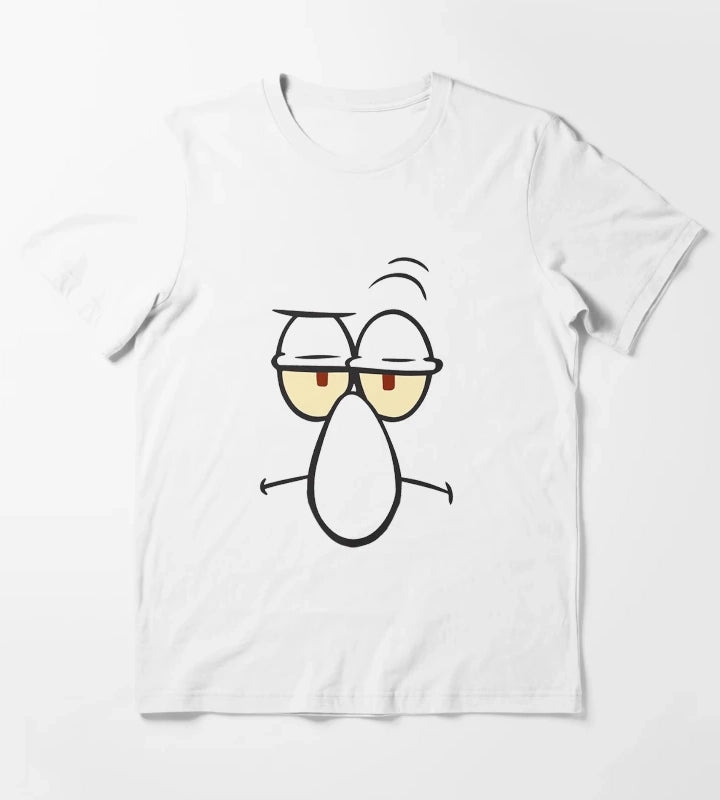 SpongeBob SquarePants Squidward Big Face Portrait T-Shirt White
