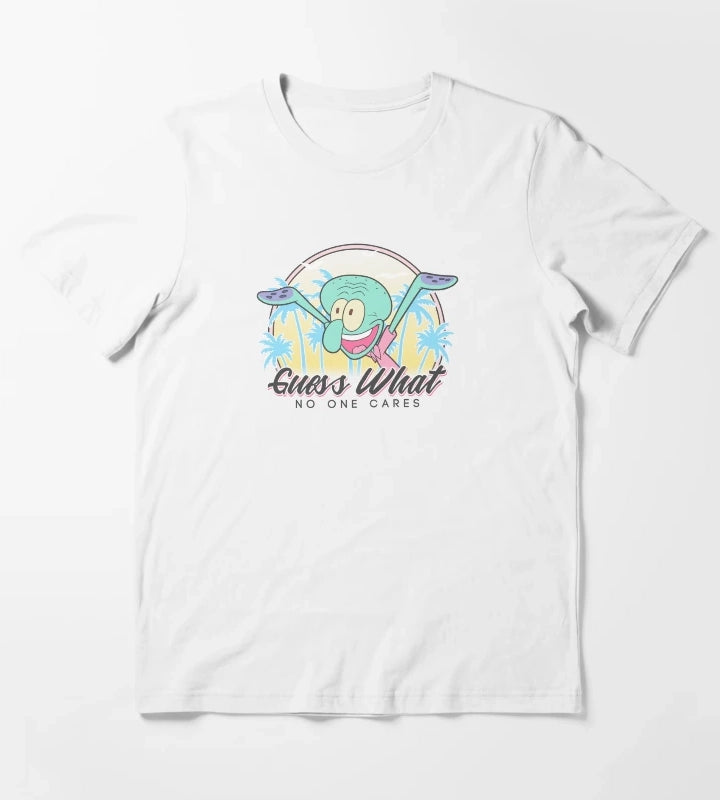 SpongeBob SquarePants Squidward Guess What No One Cares T-Shirt White