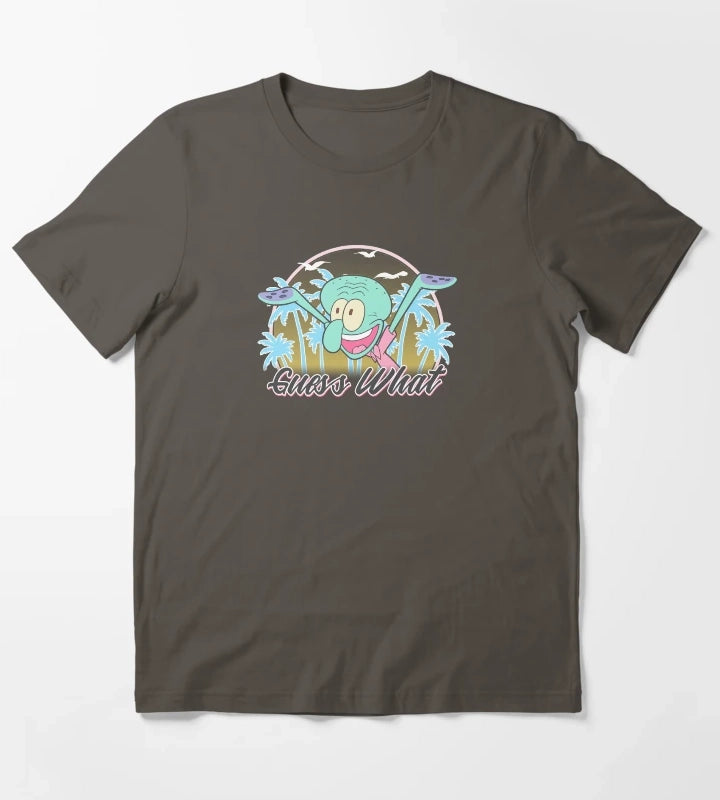 SpongeBob SquarePants Squidward Guess What No One Cares T-Shirt Dark Grey