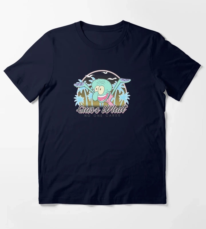 SpongeBob SquarePants Squidward Guess What No One Cares T-Shirt Navy