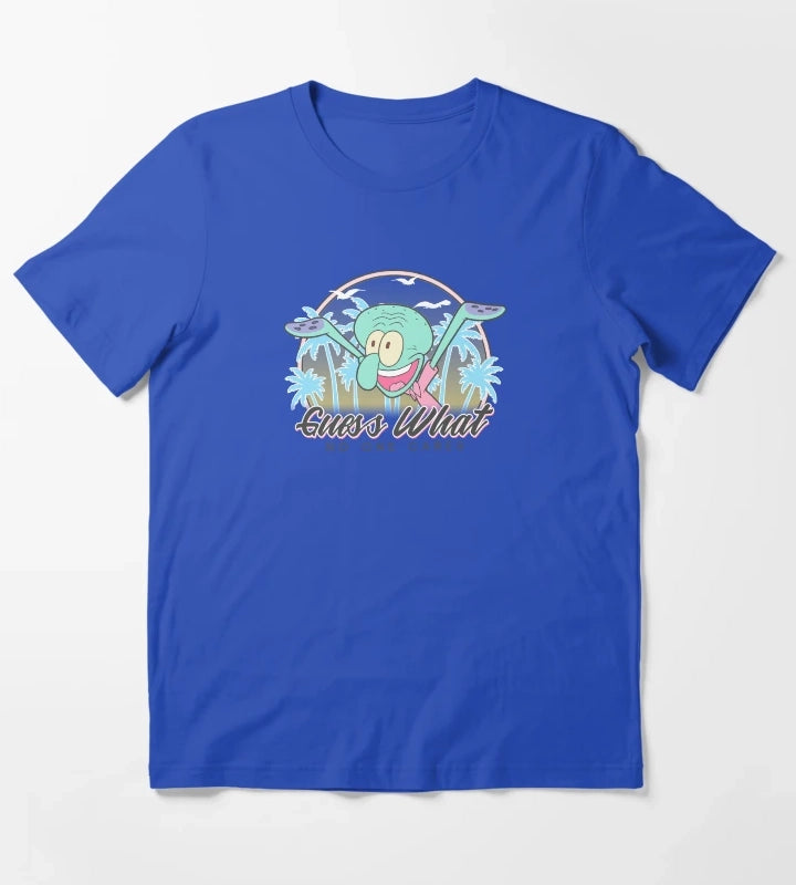 SpongeBob SquarePants Squidward Guess What No One Cares T-Shirt Blue