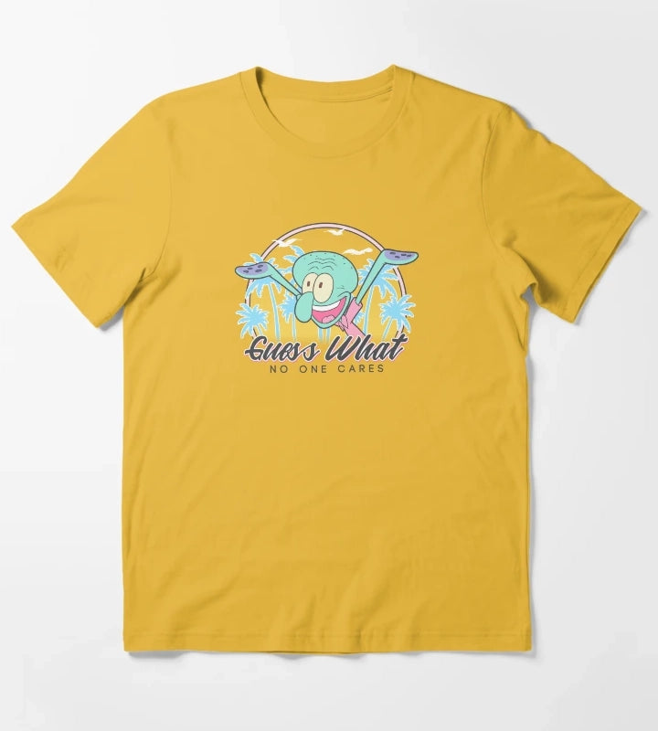 SpongeBob SquarePants Squidward Guess What No One Cares T-Shirt Yellow